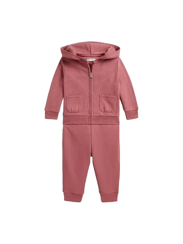 Polo Ralph Lauren Baby Girl's 2-Piece Hooded Sweatsuit - Canvas Pink 9 Months
