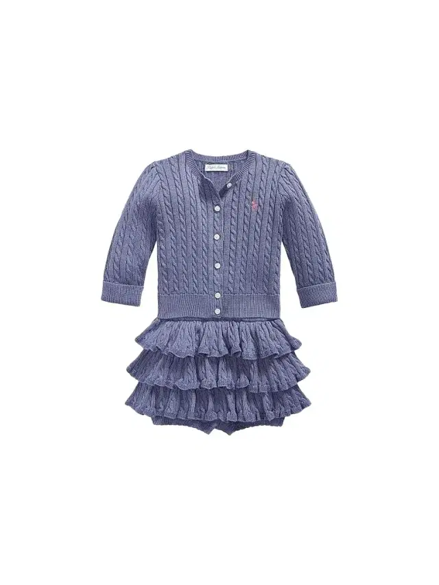 Polo Ralph Lauren Baby Girl's 2-Piece Cable-Knit Cardigan & Skirt Set - Summer Purple 9 Months