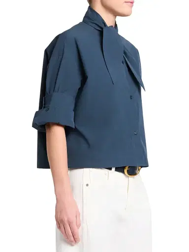 TWP Women's Tie One On Cotton Tieneck Shirt | Thumbnail 3 TWP Women's Tie One On Cotton Tieneck Shirt | Thumbnail 3