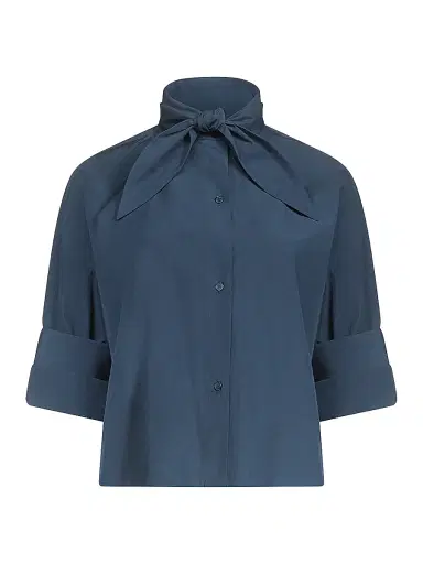 TWP Women's Tie One On Cotton Tieneck Shirt | Thumbnail 1 TWP Women's Tie One On Cotton Tieneck Shirt | Thumbnail 1