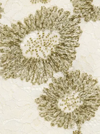 Milly Women's Daisy Beaded Embroidered Minidress - White Green - Size 12 | Thumbnail 7