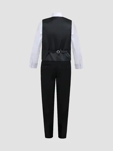 Moustache Little Boy's & Boy's Serge Vest & Bow Tie Outfit Set - Black - Size 16 | Thumbnail 2 Moustache Little Boy's & Boy's Serge Vest & Bow Tie Outfit Set - Black - Size 16 | Thumbnail 2