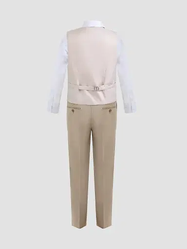 Moustache Little Boy's & Boy's Serge Vest & Bow Tie Outfit Set - Beige - Size 16 | Thumbnail 2 Moustache Little Boy's & Boy's Serge Vest & Bow Tie Outfit Set - Beige - Size 16 | Thumbnail 2