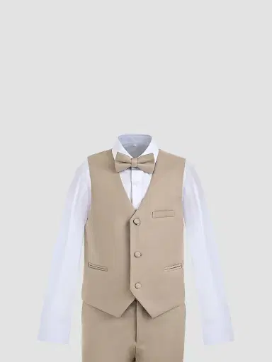 Moustache Little Boy's & Boy's Serge Vest & Bow Tie Outfit Set - Beige - Size 16 | Thumbnail 3 Moustache Little Boy's & Boy's Serge Vest & Bow Tie Outfit Set - Beige - Size 16 | Thumbnail 3
