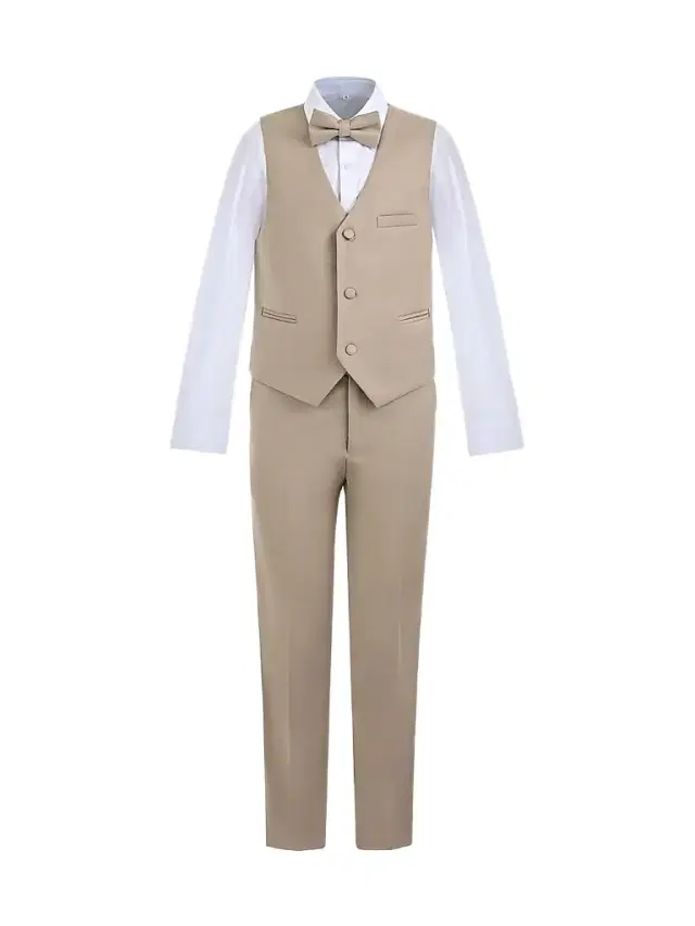 Little Boy's & Boy's Serge Vest & Bow Tie Outfit Set - Beige - Size 16 Little Boy's & Boy's Serge Vest & Bow Tie Outfit Set - Beige - Size 16