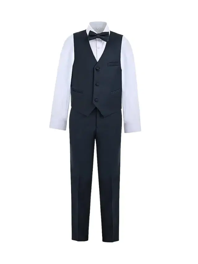 Little Boy's & Boy's Serge Vest & Bow Tie Outfit Set - Gray - Size 16 Little Boy's & Boy's Serge Vest & Bow Tie Outfit Set - Gray - Size 16