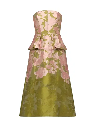 Kay Unger Women's Imogen Metallic Jacquard Tea-Length Cocktail Dress | Thumbnail 1