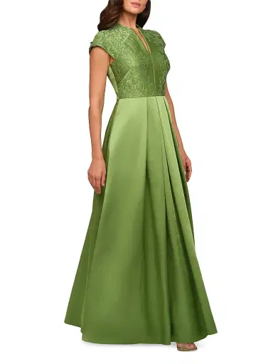 Kay Unger Women's Wrenley Beaded Satin Gown | Thumbnail 3 Kay Unger Women's Wrenley Beaded Satin Gown | Thumbnail 3