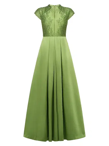 Kay Unger Women's Wrenley Beaded Satin Gown | Thumbnail 1 Kay Unger Women's Wrenley Beaded Satin Gown | Thumbnail 1