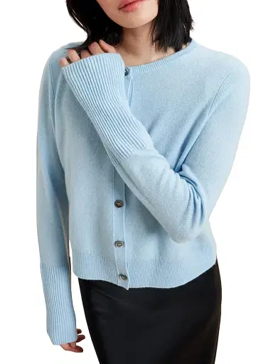 La Ligne Women's Cashmere Cardigan - Light Blue - Size Medium | Thumbnail 2