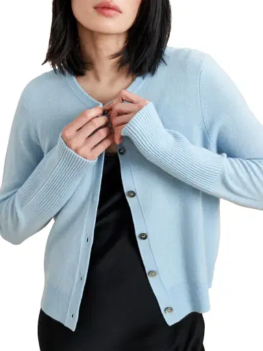La Ligne Women's Cashmere Cardigan - Light Blue - Size Medium | Thumbnail 4