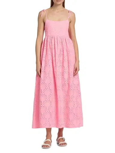 Beach Riot Women's Valory Cotton Eyelet Maxi Dress - Seashell Pink | Thumbnail 3