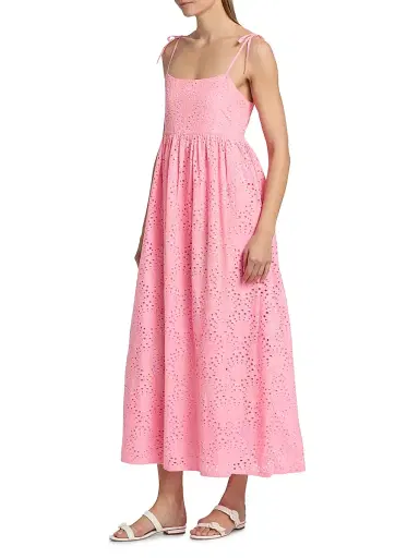 Beach Riot Women's Valory Cotton Eyelet Maxi Dress - Seashell Pink | Thumbnail 4
