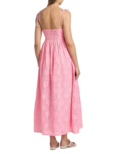 Beach Riot Women's Valory Cotton Eyelet Maxi Dress - Seashell Pink | Thumbnail 5