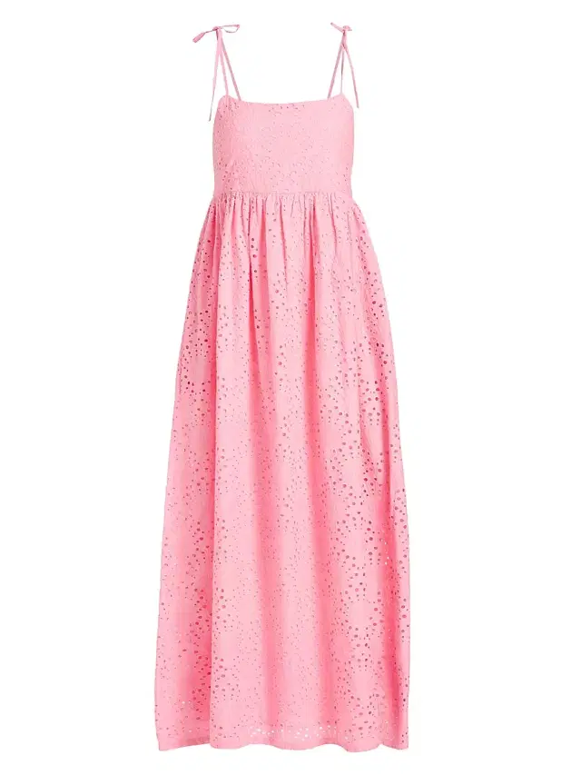 Beach Riot Women's Valory Cotton Eyelet Maxi Dress - Seashell Pink