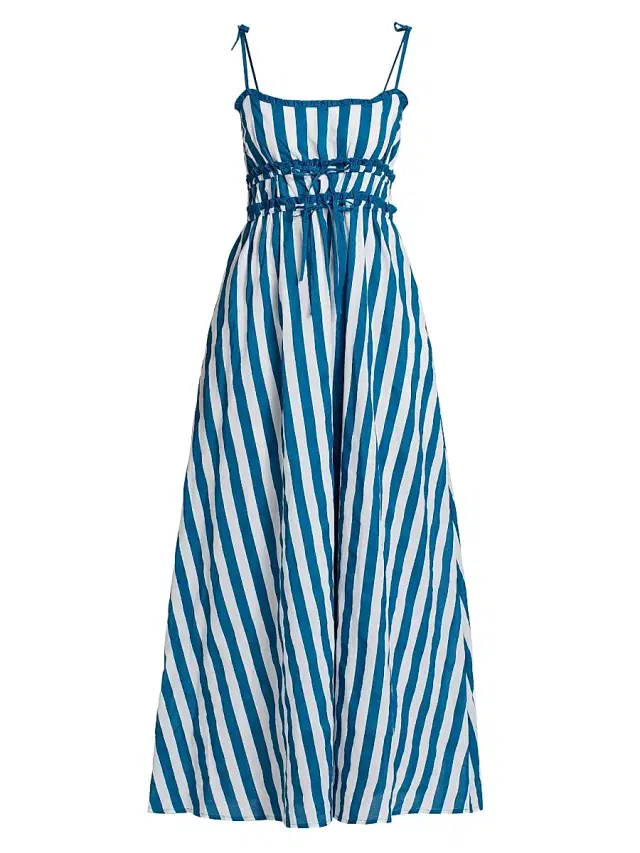 Beach Riot Women's Levie Striped Cotton Maxi Dress - Twilight Tides Stripes