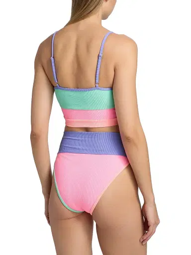 BEACH RIOT Women's Eva Bikini Top - Sherbert Shores - Size Large | Thumbnail 5