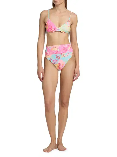 BEACH RIOT Women's Highway Bloom Lagoon Bikini Bottom - Bloom Lagoon - Size Medium | Thumbnail 2 BEACH RIOT Women's Highway Bloom Lagoon Bikini Bottom - Bloom Lagoon - Size Medium | Thumbnail 2