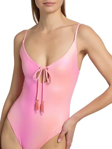 BEACH RIOT Women's Priscilla Petal Sunrise One-Piece Swimsuit - Petal Sunrise - Size Large | Thumbnail 6
