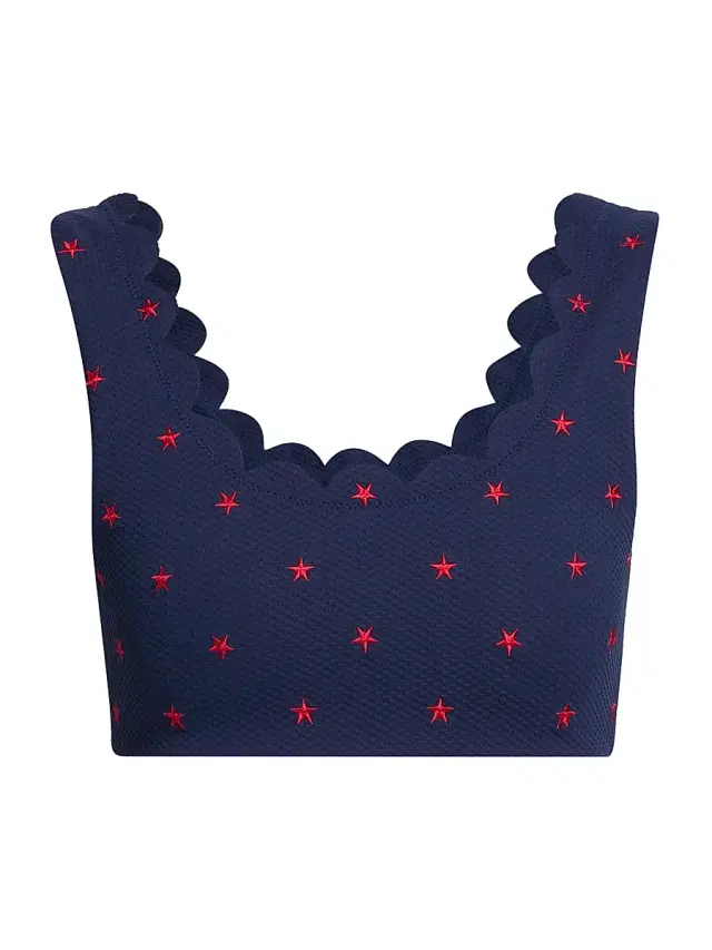 Beach Riot Women's Madison Star Spangled Seas Bikini Top - Star Spangled Seas