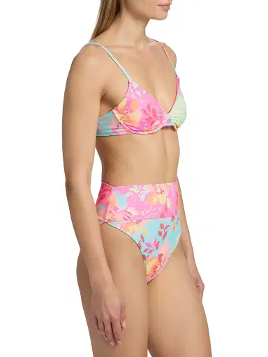 BEACH RIOT Women's Camilla Bloom Lagoon Bikini Top - Bloom Lagoon - Size Large | Thumbnail 4 BEACH RIOT Women's Camilla Bloom Lagoon Bikini Top - Bloom Lagoon - Size Large | Thumbnail 4