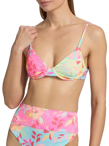 BEACH RIOT Women's Camilla Bloom Lagoon Bikini Top - Bloom Lagoon - Size Large | Thumbnail 6 BEACH RIOT Women's Camilla Bloom Lagoon Bikini Top - Bloom Lagoon - Size Large | Thumbnail 6