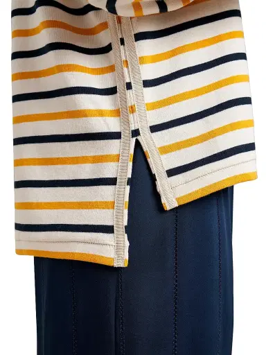 La Ligne Women's LS Breton T-Shirt - Ecru Mustard Navy | Thumbnail 6