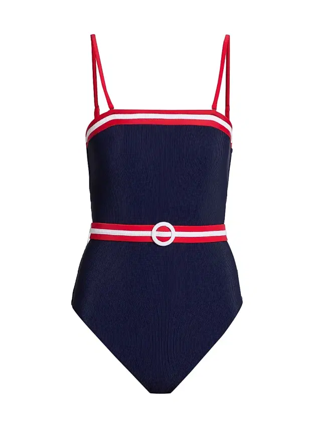 Beach Riot Women's Jessa Belted One-Piece Swimsuit - Twilight Firework