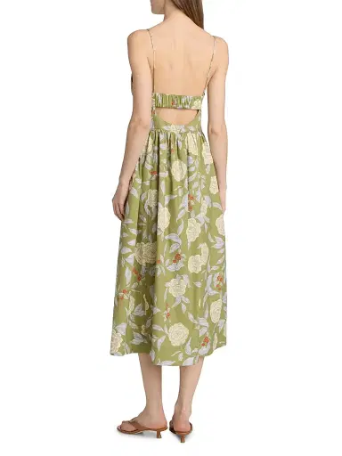 Tanya Taylor Women's Vivien Botanical Midi-Dress - Artichoke Lilac Multi | Thumbnail 5