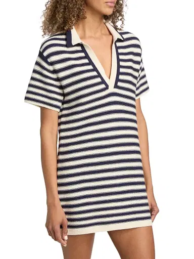 TANYA TAYLOR Women's Joni Stripe Polo Minidress | Thumbnail 4 TANYA TAYLOR Women's Joni Stripe Polo Minidress | Thumbnail 4