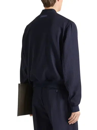 Givenchy Men's Striped Blouson Jacket in Wool - Navy - Size 46 | Thumbnail 5