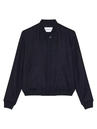 Givenchy Men's Striped Blouson Jacket in Wool - Navy - Size 46 | Thumbnail 1