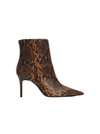 Schutz Women's Mikki Snake-Print Leather Ankle Boots - Pecan Brown | Thumbnail 1