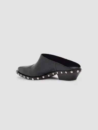 Schutz Women's Taylor 30MM Studded Leather Mules - Black | Thumbnail 4
