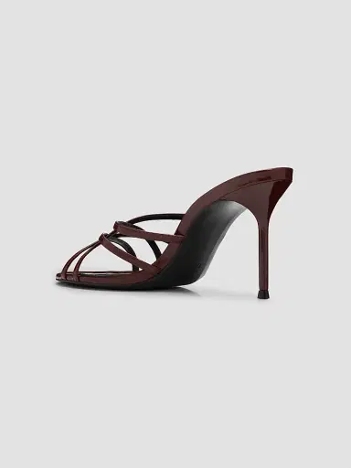 Schutz Women's Marion 100MM Slip-On Patent Leather Sandals - Port Burgundy | Thumbnail 4