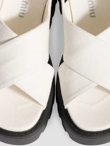 Miu Miu Women's Gabardine Sandals | Thumbnail 2 Miu Miu Women's Gabardine Sandals | Thumbnail 2