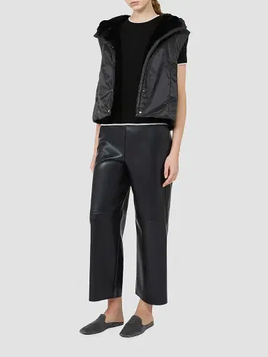Max Mara Women's Reversible Gilet in Water Repellent Plain Weave Fabric - Black - Size 12 | Thumbnail 2