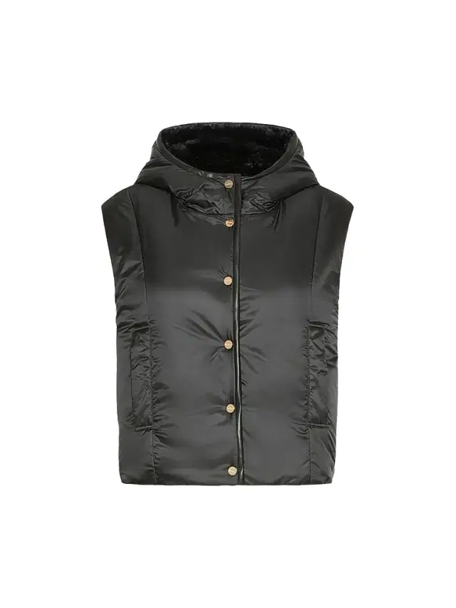 Max Mara Women's Reversible Gilet in Water Repellent Plain Weave Fabric - Black
