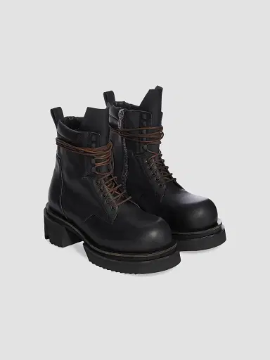 Rick Owens Men's Low Army Bogun Leather Boots - Black - Size 12 | Thumbnail 2