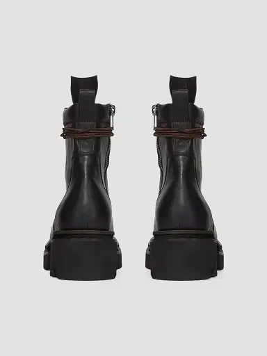 Rick Owens Men's Low Army Bogun Leather Boots - Black - Size 12 | Thumbnail 3