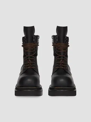 Rick Owens Men's Low Army Bogun Leather Boots - Black - Size 12 | Thumbnail 4