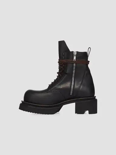 Rick Owens Men's Low Army Bogun Leather Boots - Black - Size 12 | Thumbnail 5