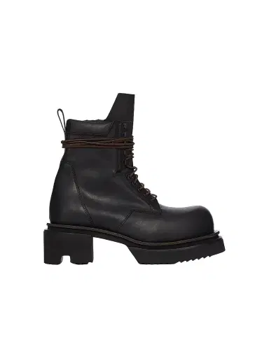 Rick Owens Men's Low Army Bogun Leather Boots - Black - Size 12 | Thumbnail 1