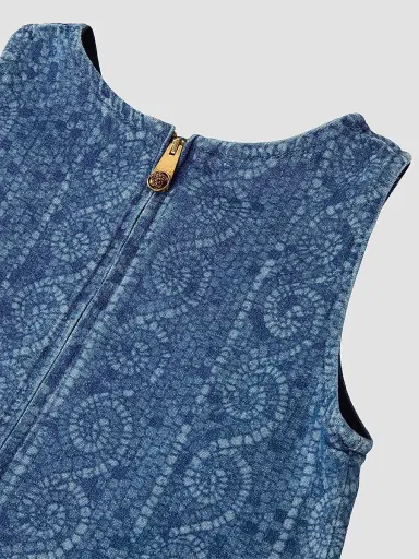 Versace Little Girl's & Girl's Cotton Greca Mosaic Denim Dress | Thumbnail 3