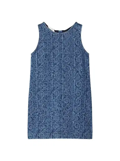 Versace Little Girl's & Girl's Cotton Greca Mosaic Denim Dress | Thumbnail 1