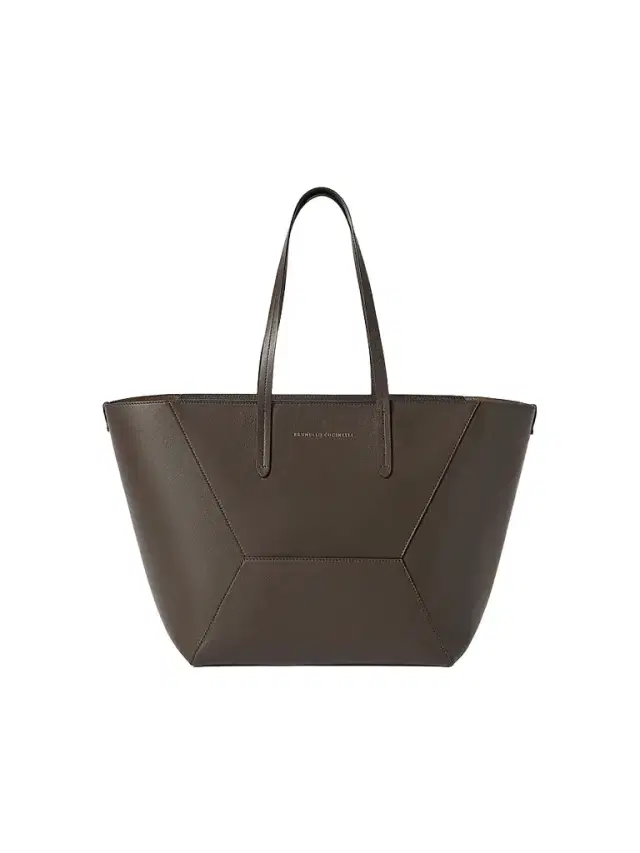 Brunello Cucinelli Women's Duo Tote Bag in Calfskin Leather with Monili - Brown