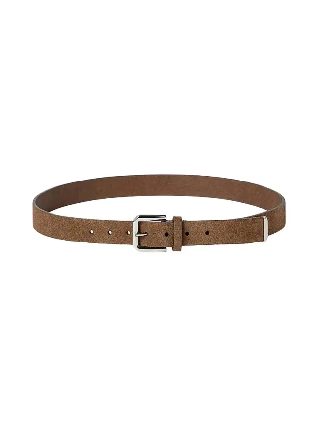 Brunello Cucinelli Men's Reversed Leather Belt with Square Buckle and Tip - Chestnut