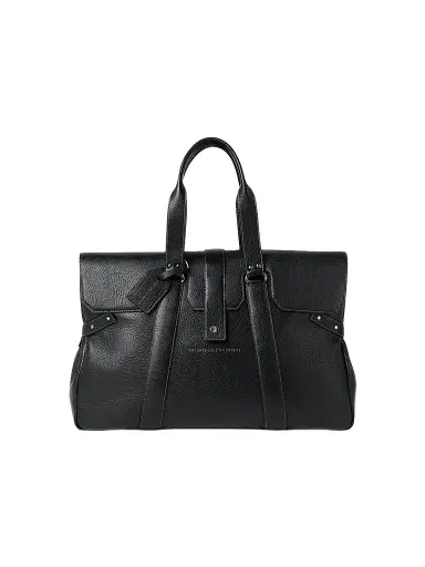 Brunello Cucinelli Men's Grained Calfskin Country Weekender Bag - Black | Thumbnail 1 Brunello Cucinelli Men's Grained Calfskin Country Weekender Bag - Black | Thumbnail 1