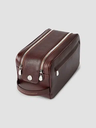 Brunello Cucinelli Calfskin Beauty Case With Double Zipper | Thumbnail 3 Brunello Cucinelli Calfskin Beauty Case With Double Zipper | Thumbnail 3