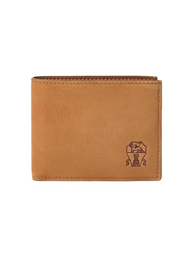 Brunello Cucinelli Men's Nubuck Wallet - Cognac